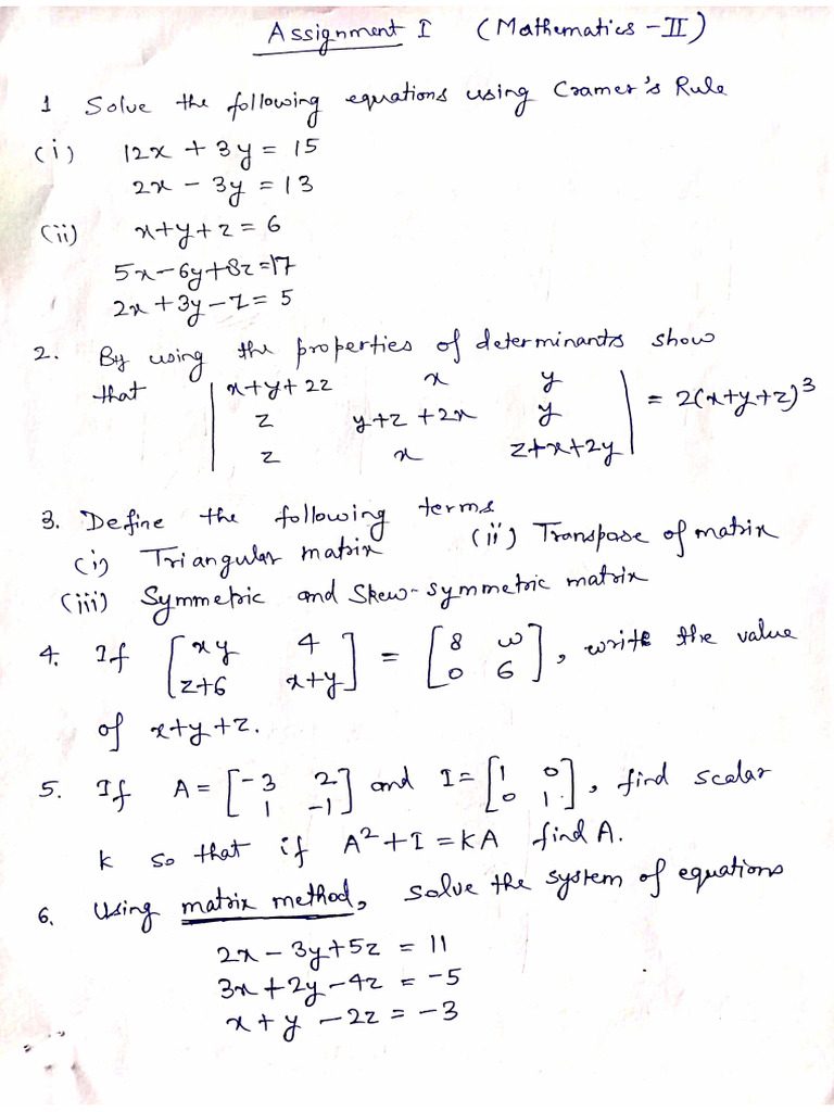 Assignment - I Mathematics | PDF