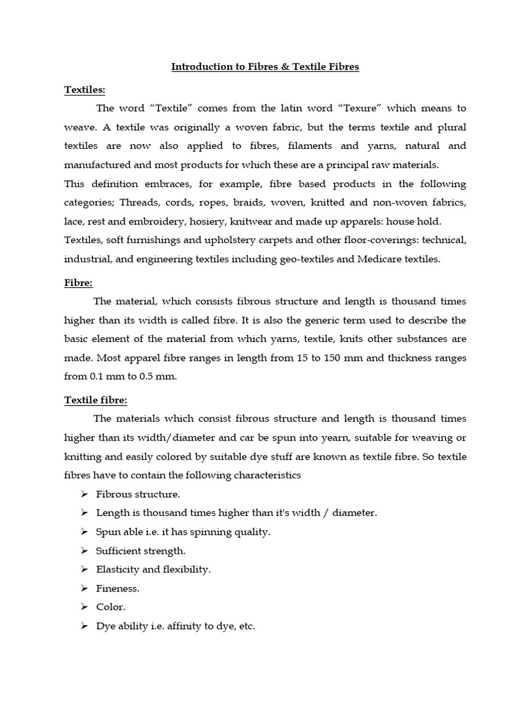 2.fibres and Textile Fibres | PDF | Textiles | Fibers