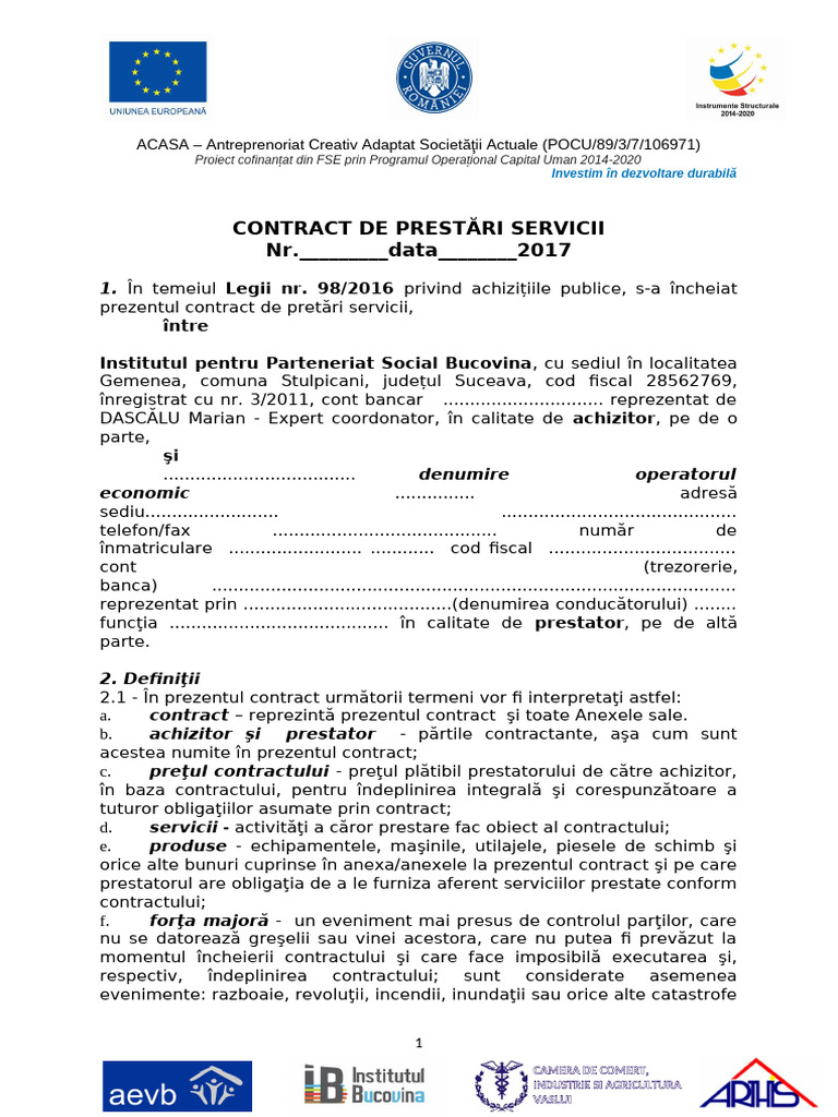 06.contract de Prestari Servicii | PDF