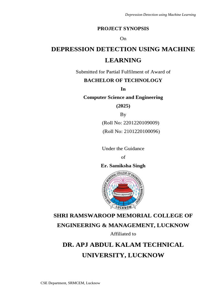Machine Learning for Depression Detection | PDF | Support Vector ...