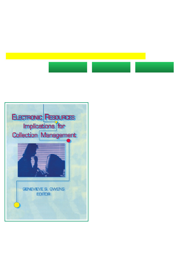 Electronic Resources Implications for Collection Management First ...