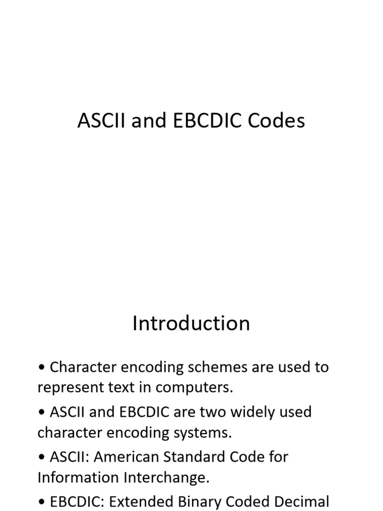 ASCII vs EBCDIC Character Encoding | PDF
