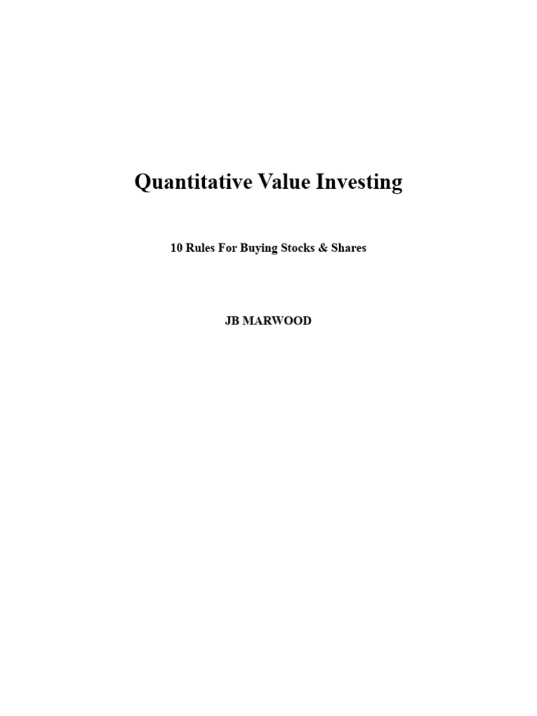 10 Rules for Quantitative Value Investing | PDF | Benjamin Graham ...