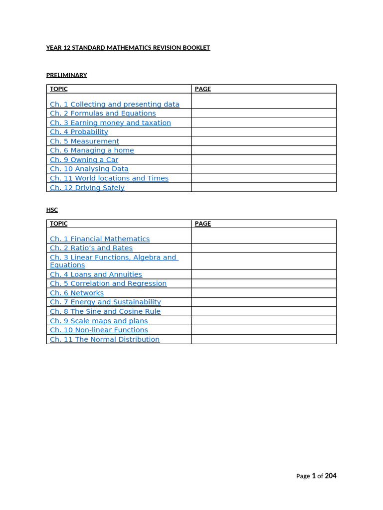 Year 12 Maths Revision Guide | PDF | Equations | Mathematics