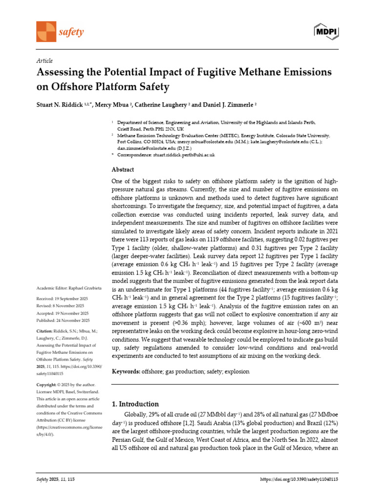 Impact of Methane Emissions on Offshore Safety | PDF | Greenhouse Gas ...