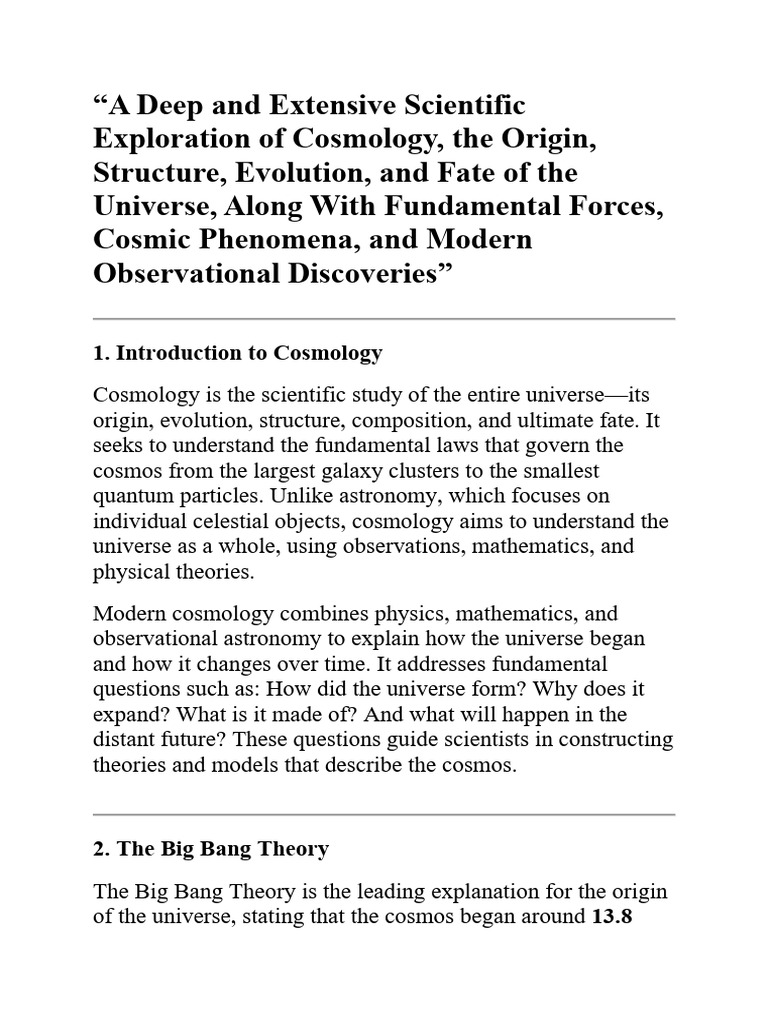 Comprehensive Guide to Cosmology | PDF | Universe | Physical Cosmology