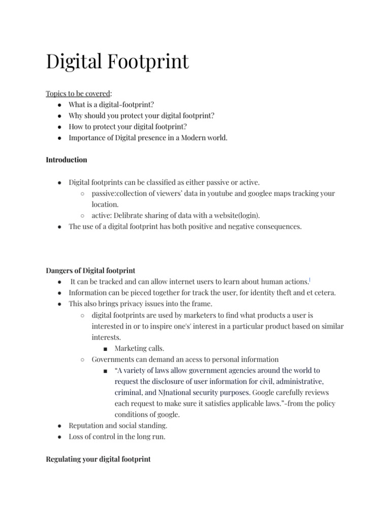 Protecting Your Digital Footprint | PDF