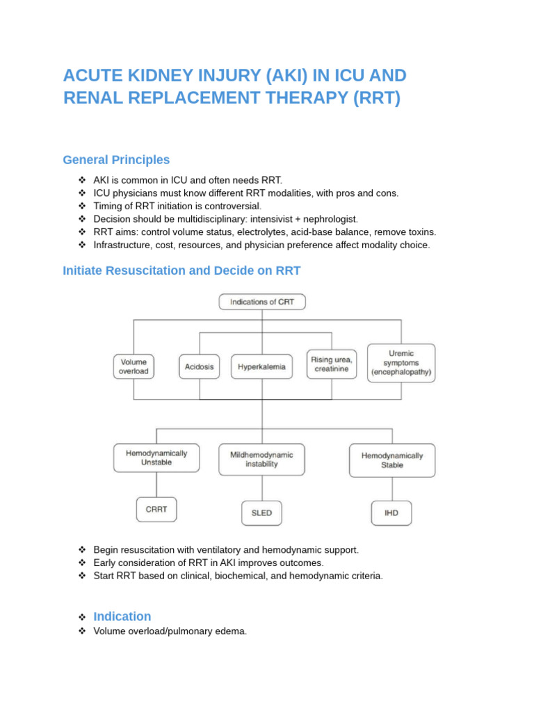 AKI Management and RRT in ICU | PDF | Medicine | Medical Specialties