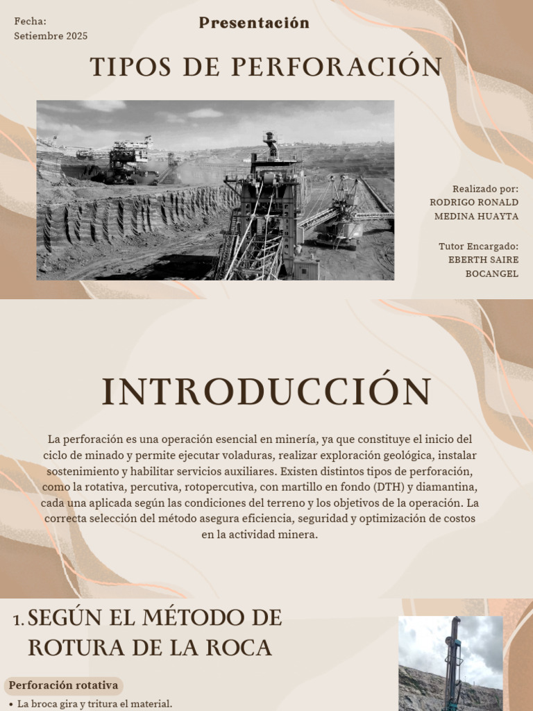 Tipos de Perforación en Minería | PDF | Perforación | Minería