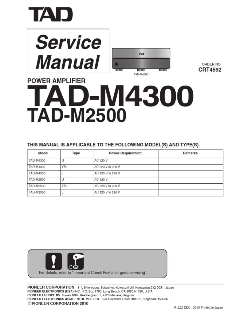 Pioneer Tad m4300 Tad m2500 | PDF | Electrical Connector | Soldering