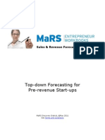 Top Down Forecasting For Pre Revenue Start Ups