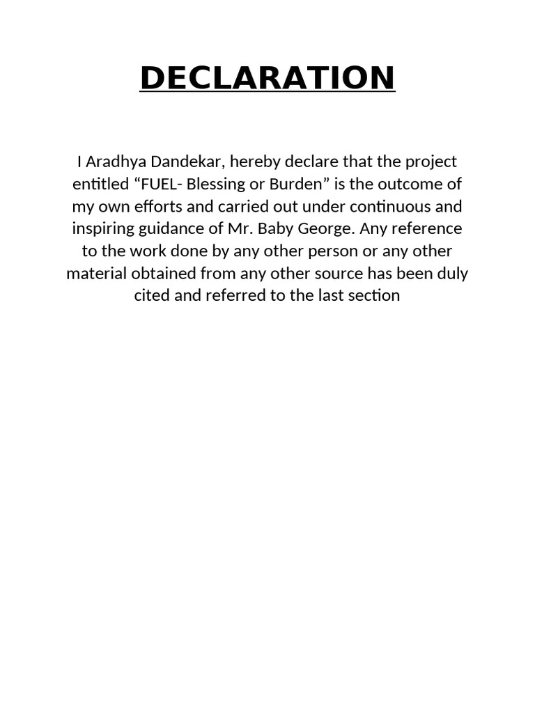 Declaration | PDF