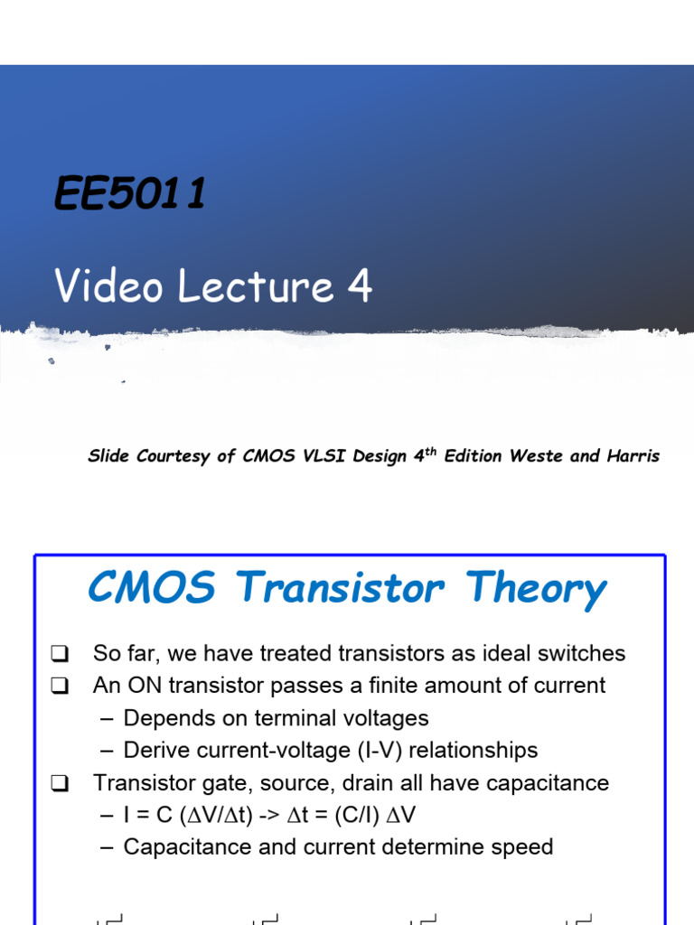 3CMOS Transistor Theory | PDF | Mosfet | Cmos