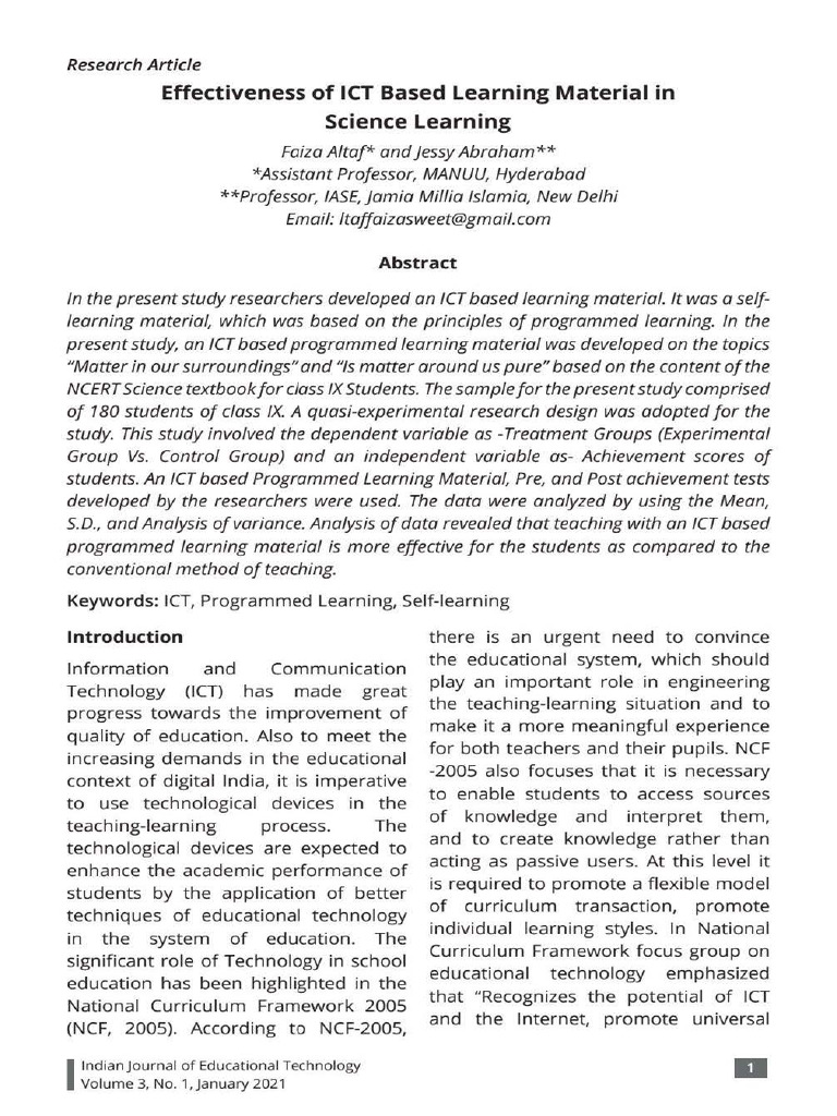 ICT-Based Learning in Science Education | PDF | Educational Technology ...