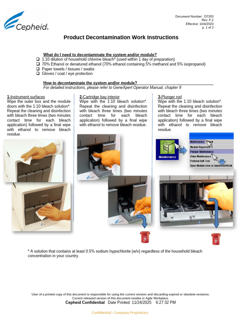 Product Decontamination Instructions | PDF | Bleach | Disinfectant