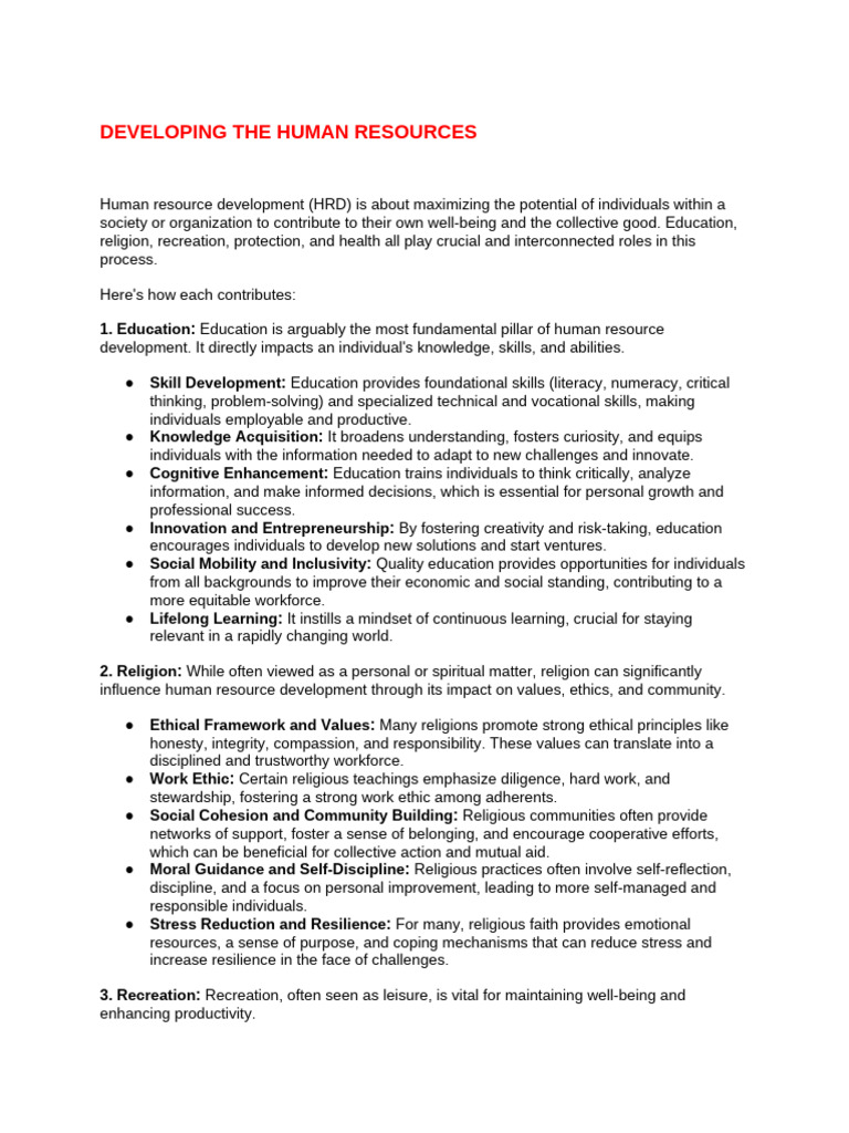 Human Resource Development Essentials | PDF | Well Being | Mental Health