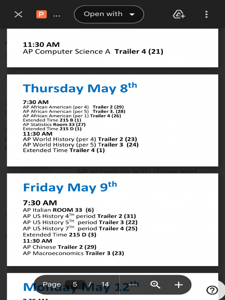 AP Schedule Change and Location Alert! There Have Been A Few (Very Few ...