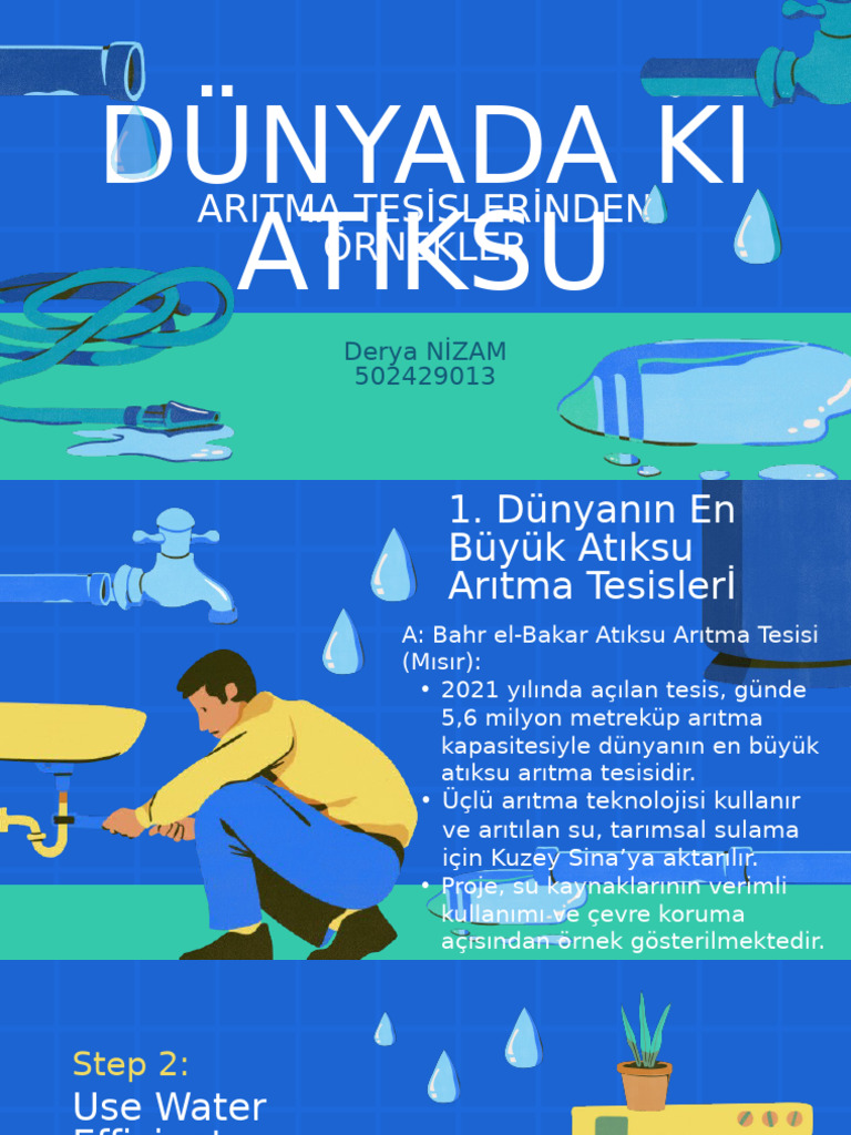 Blue and Green Illustrative How To Save Water Presentation | PDF