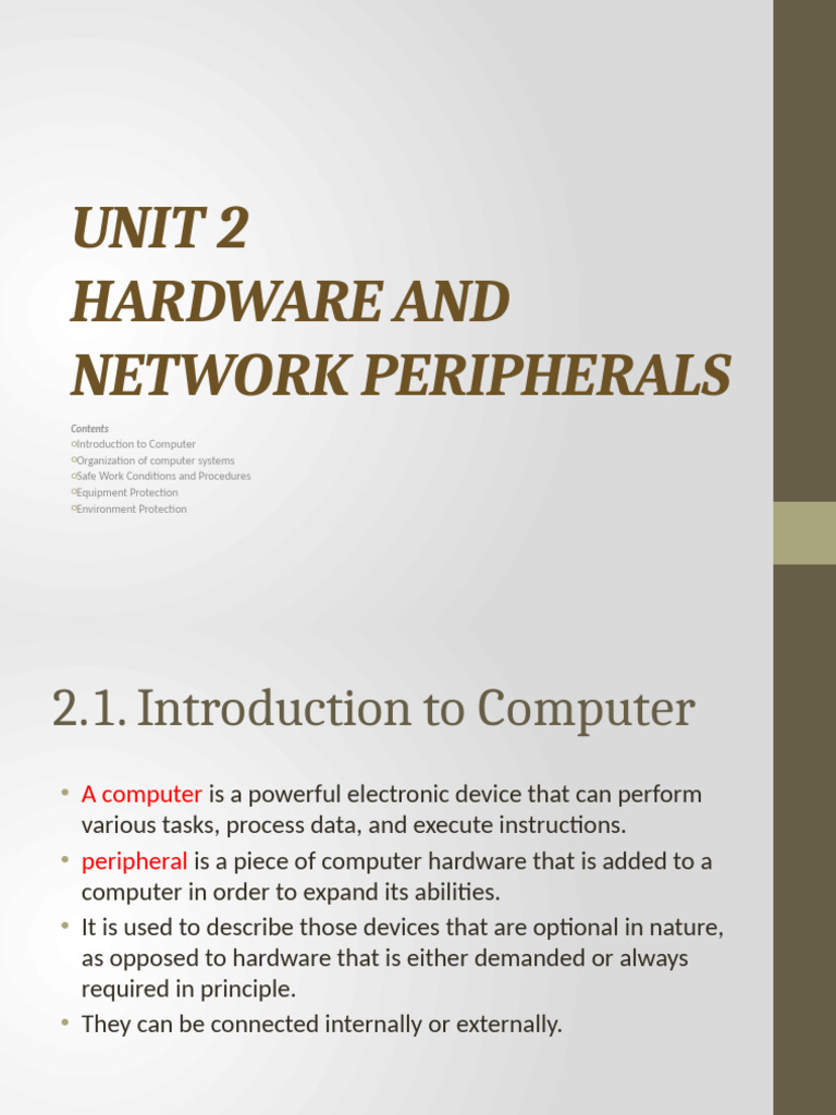 Computer Hardware and Peripherals Guide | PDF | Electrostatic Discharge ...