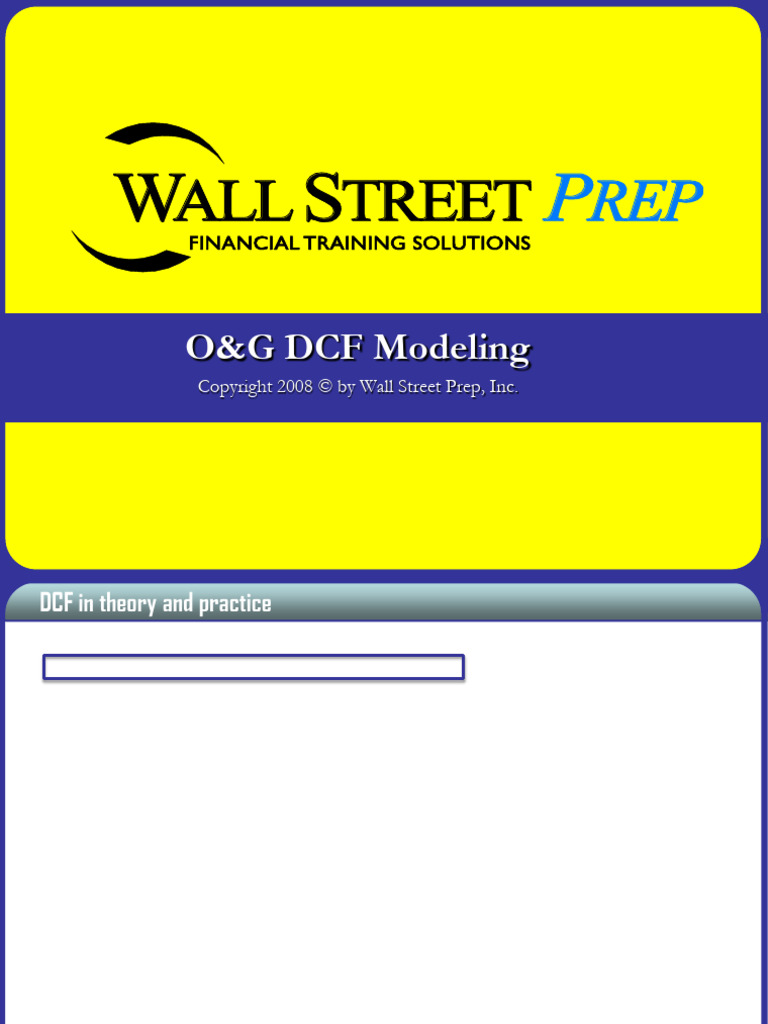 3 O&g DCF Nav Manual | PDF | Discounted Cash Flow | Valuation (Finance)