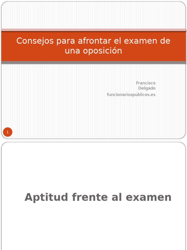 Consejos para superar exámenes de oposición | PDF | Ansiedad | Autoestima