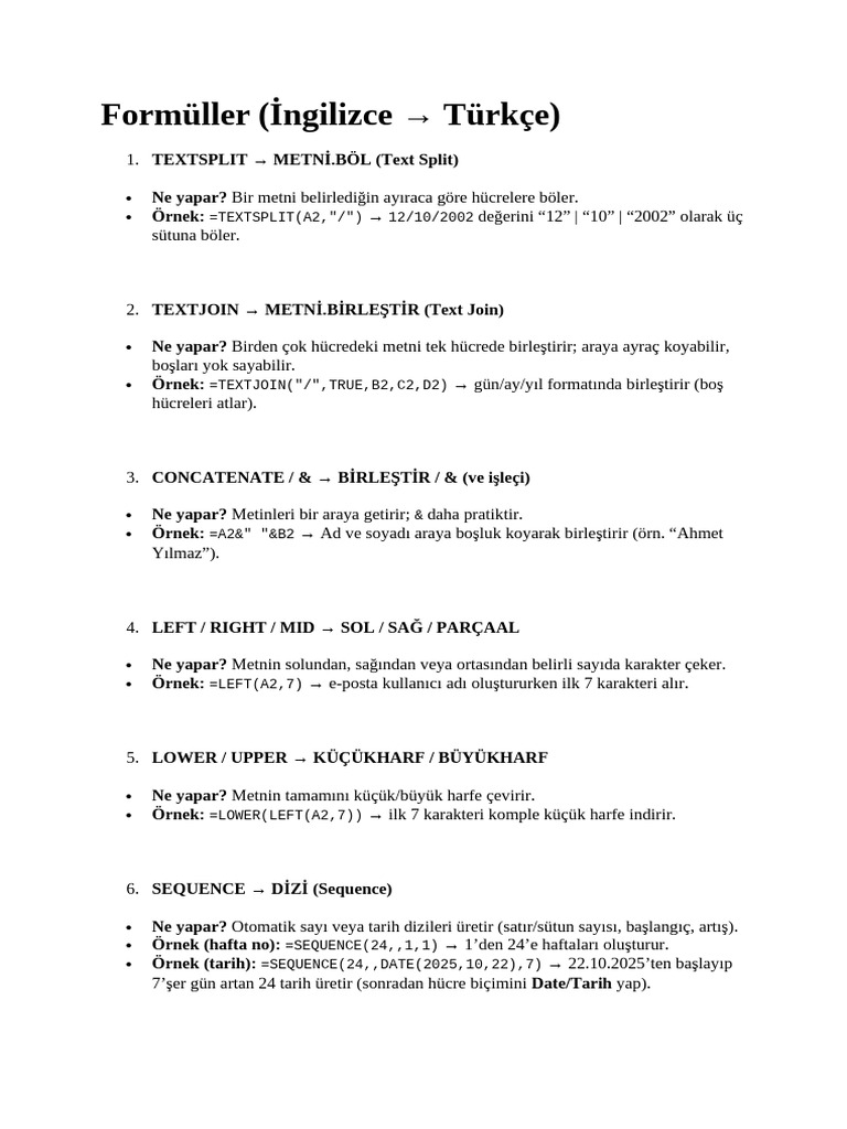 Ders Notlar Ve Formüller | PDF