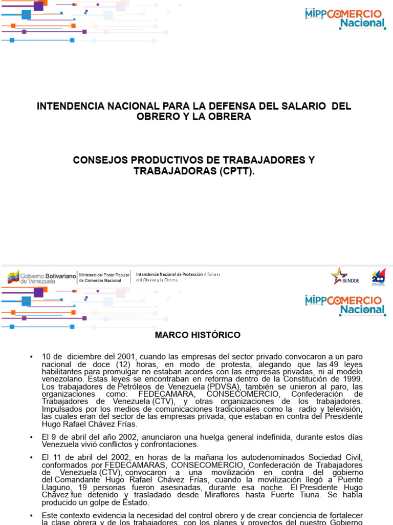 Consejo Productivo de Trabajadores y Trabajadoras (Cptt) | PDF | Hugo ...
