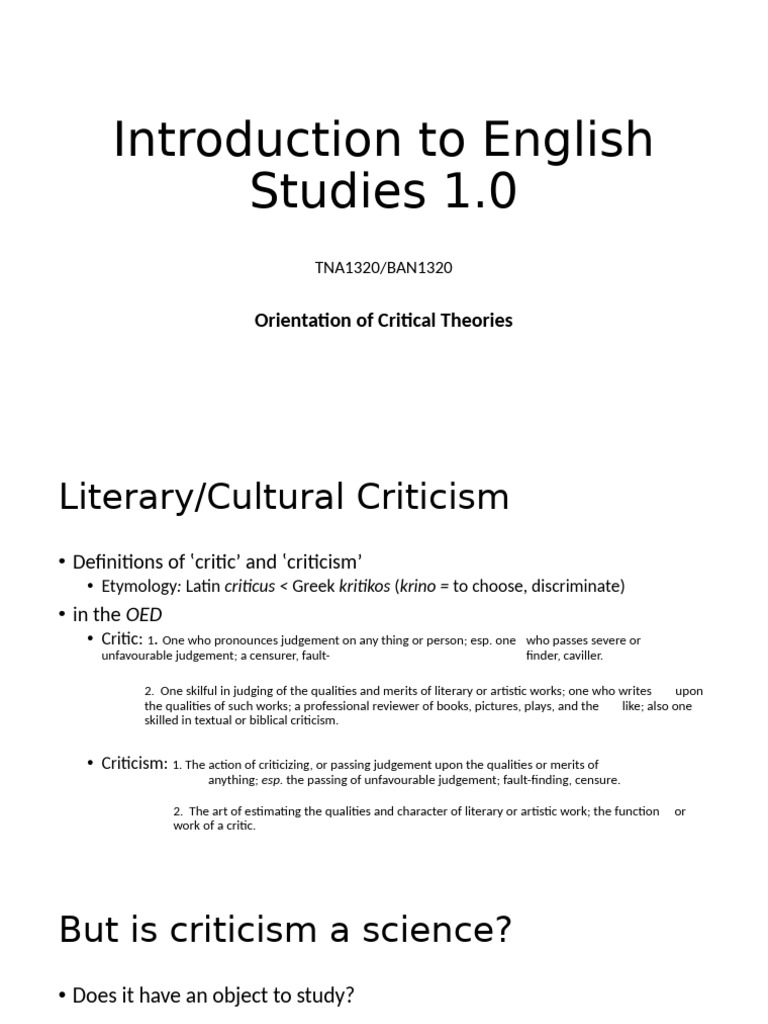 Overview of Critical Theories in Literature | PDF