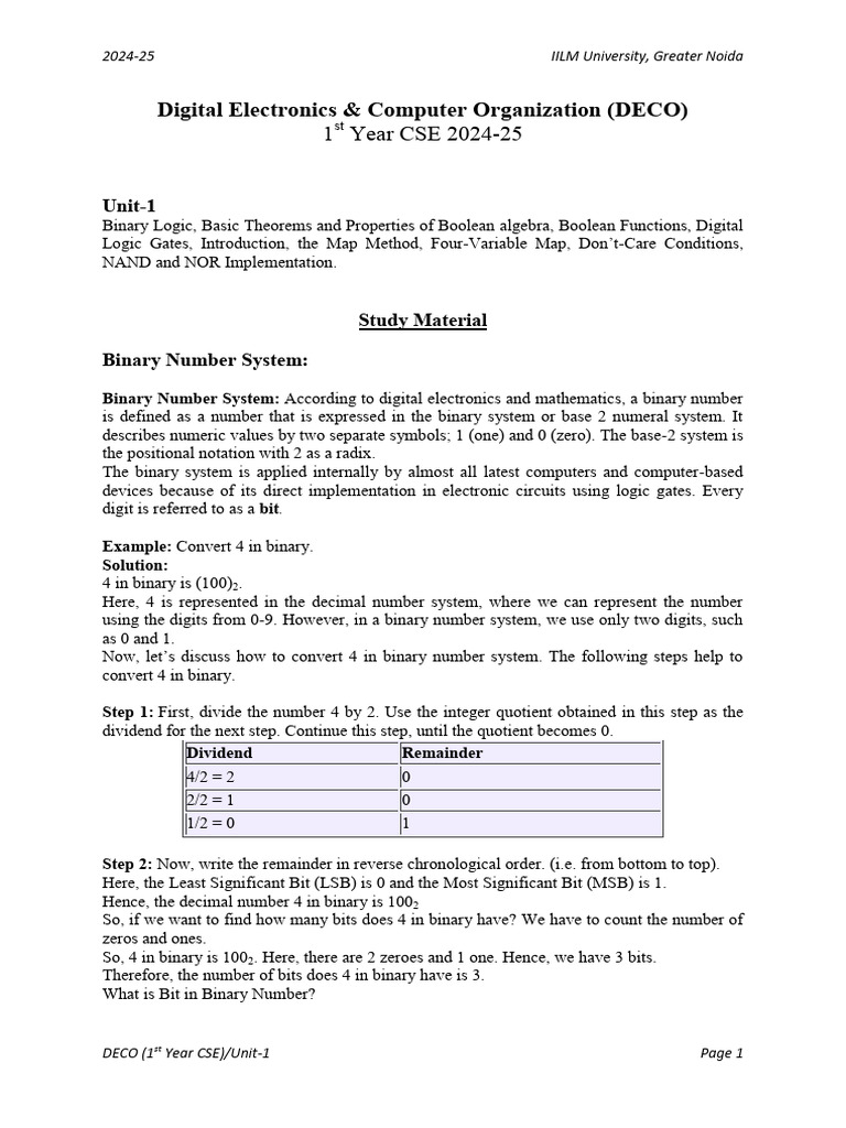 Digital Electronics: Binary Logic & Gates | PDF | Logic Gate | Boolean ...