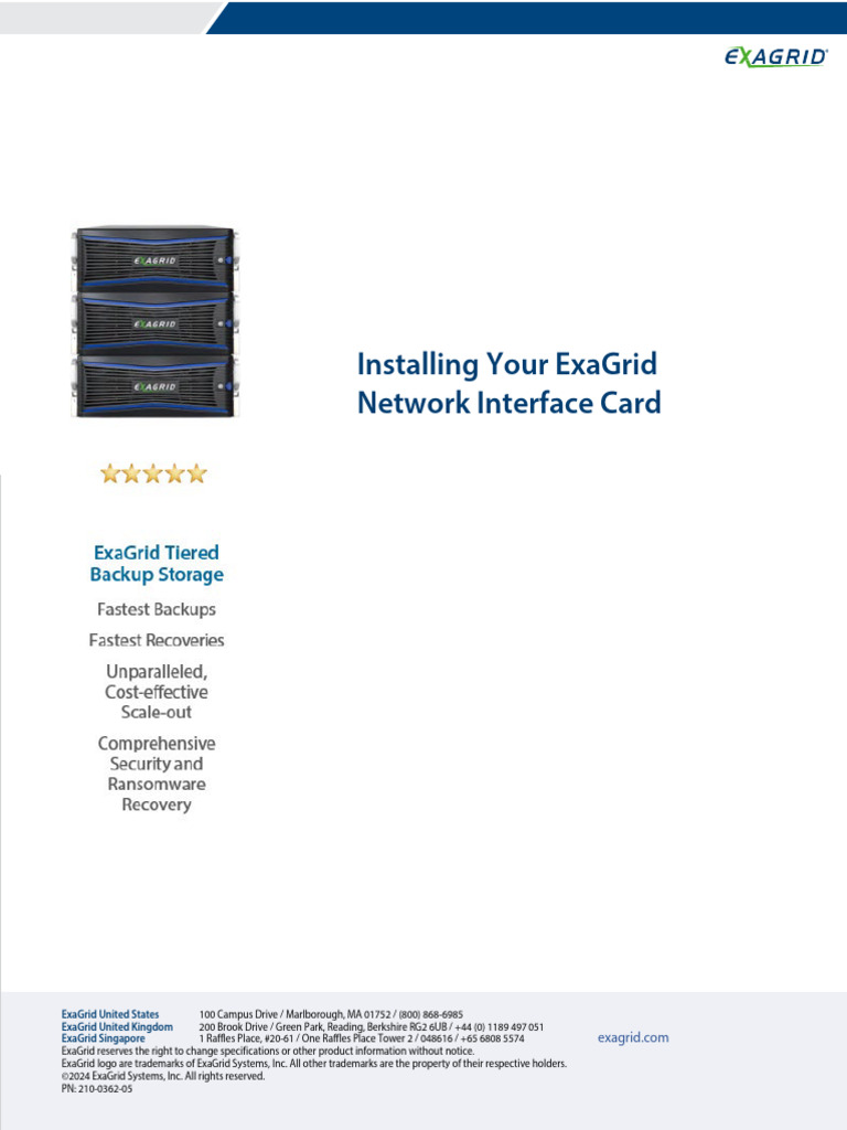 ExaGrid Network Interface Card Installation Guide | PDF | Network ...