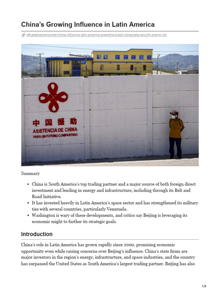 Chinas Growing Influence in Latin America | PDF | Latin America | China