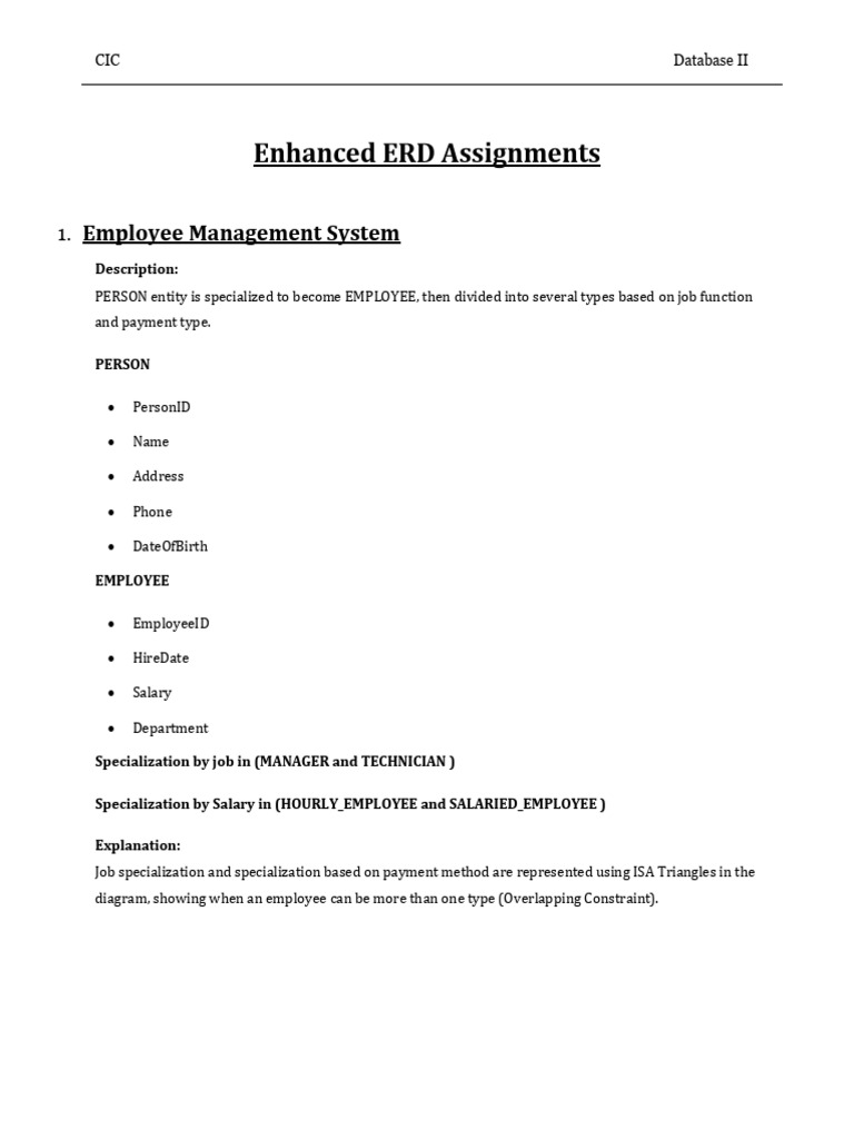 Database ERD Assignments Overview | PDF | Patient | Social Programs
