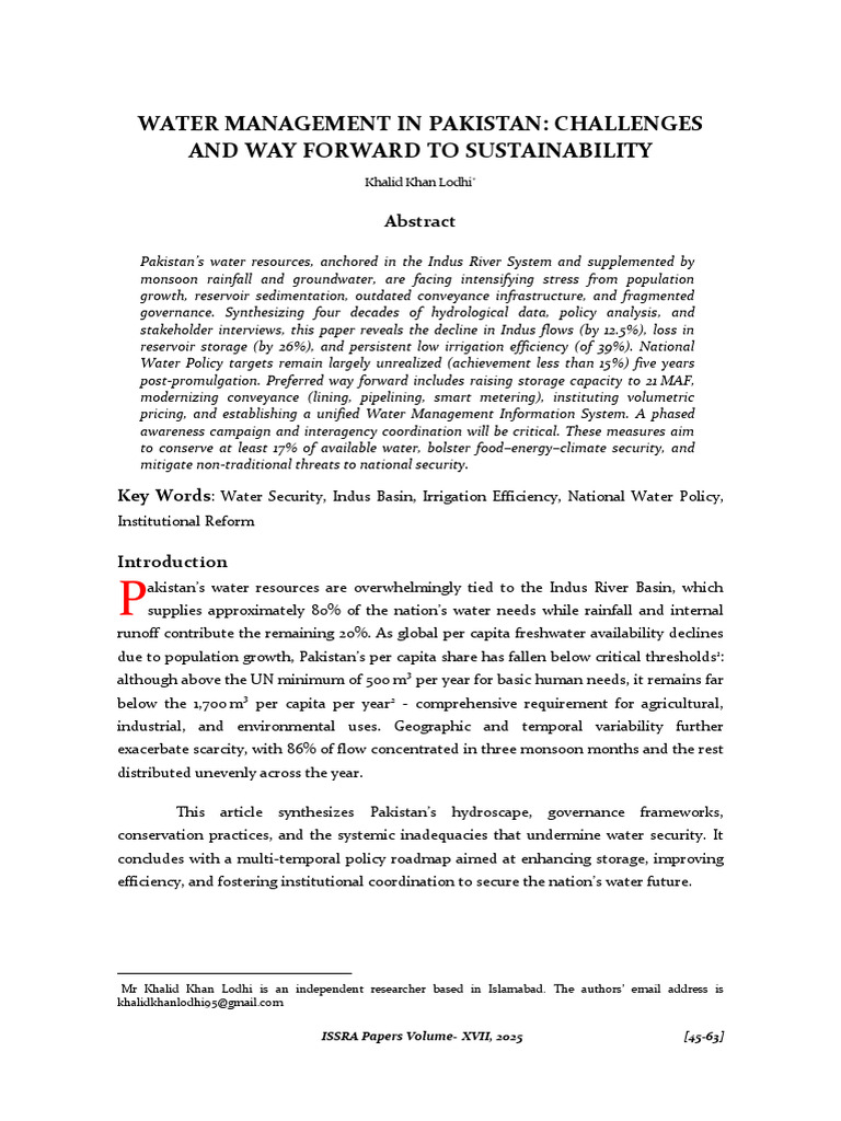 Water Management in Pakistan | PDF | Irrigation | Groundwater