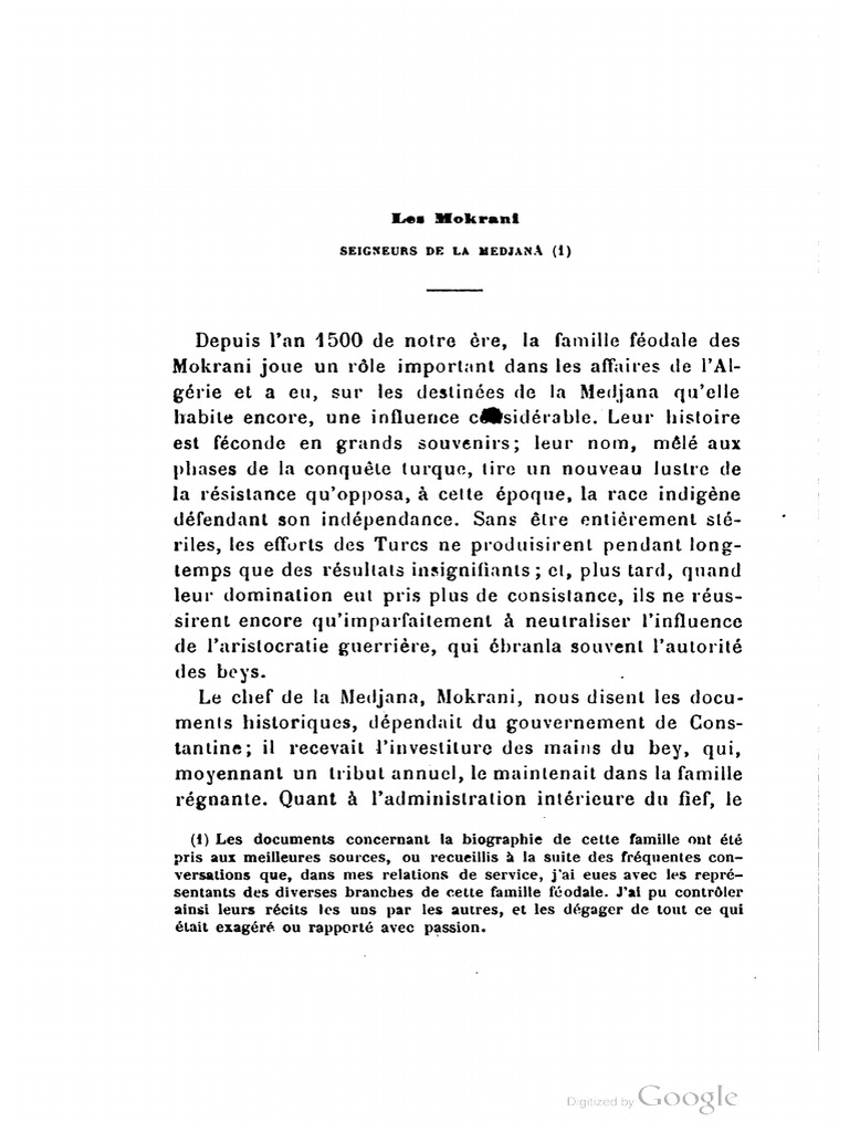 Histoire des Mokrani en Algérie | PDF | Empire Ottoman