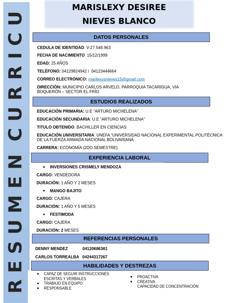 Curriculum Mary | PDF