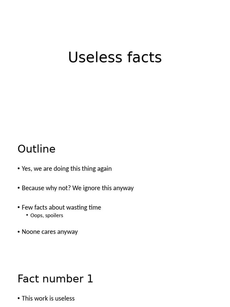 Useless Facts Which Also Known As Part 4 of Laugh | PDF