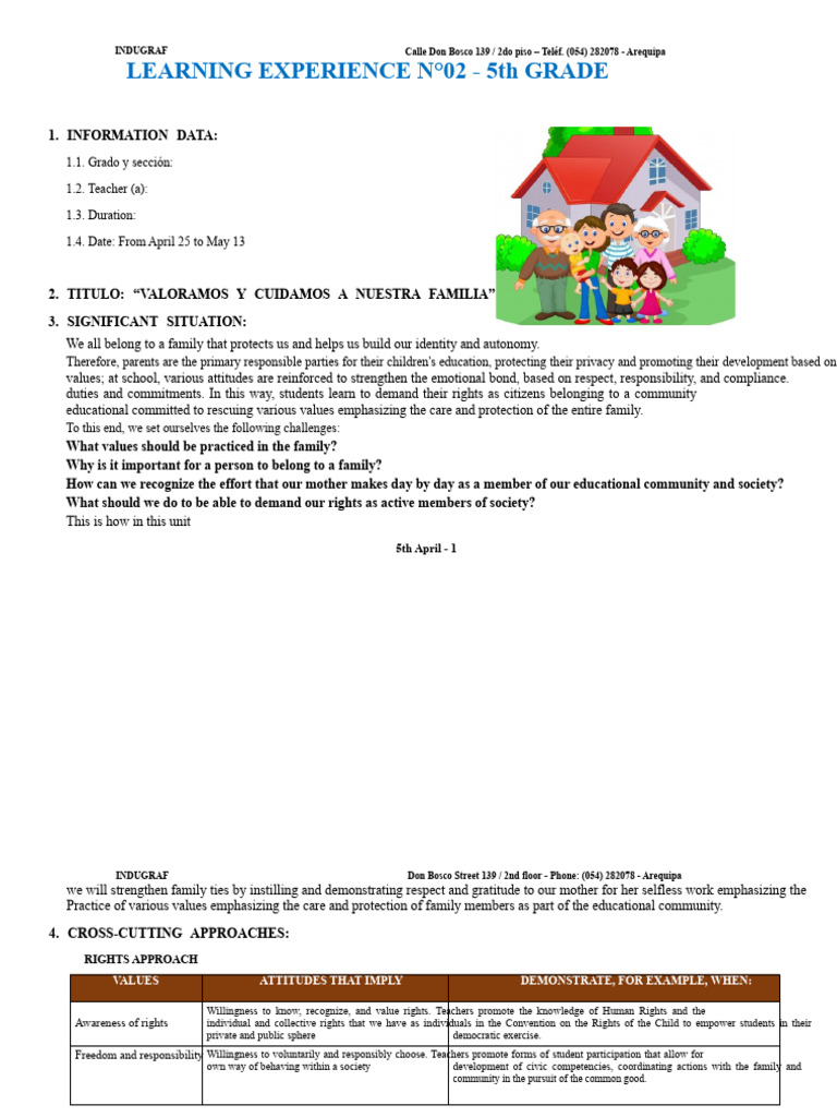 5th GRADE - LEARNING EXPERIENCE NO. 02 | PDF | Division (Mathematics ...