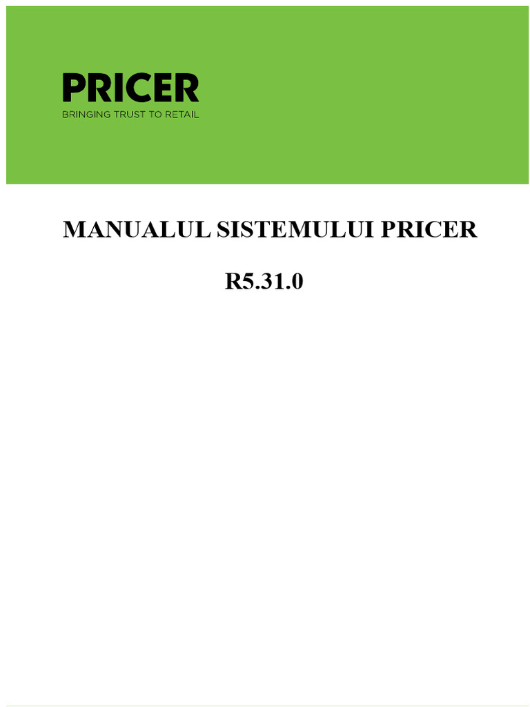 Manual de Utilizare Pricer System R5.31.0 | PDF
