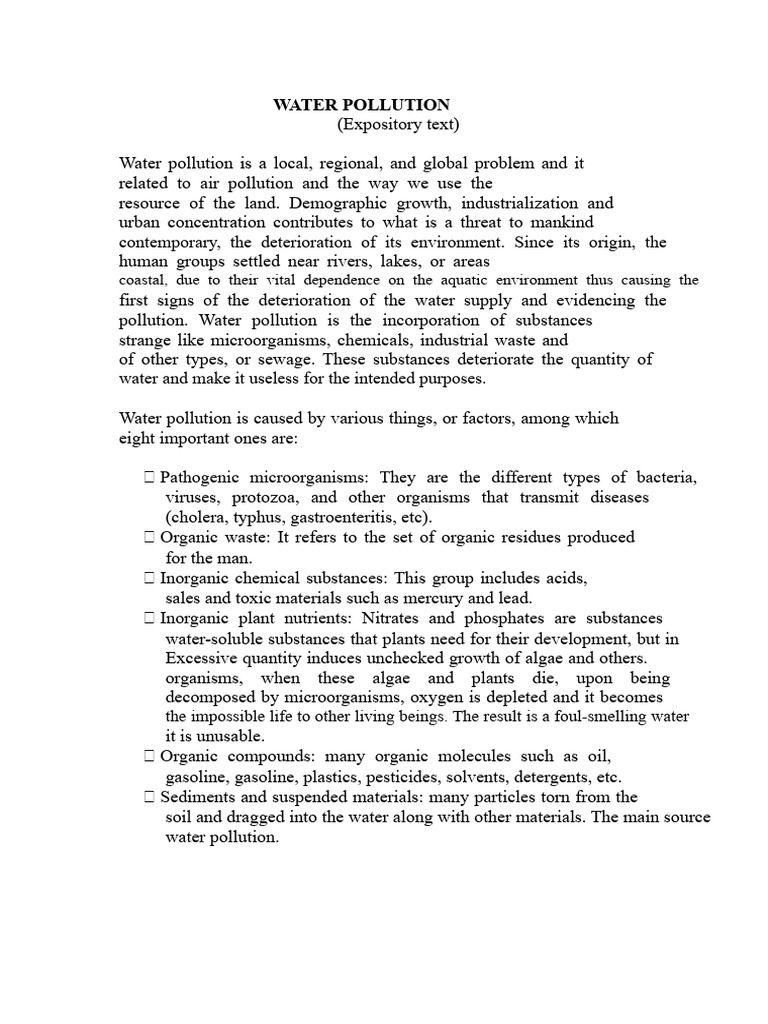 Causes and Effects of Water Pollution | PDF | Water Pollution | Water