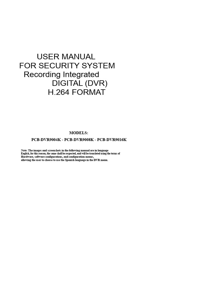 Security System DVR User Manual | PDF | Computer Network | Digital ...