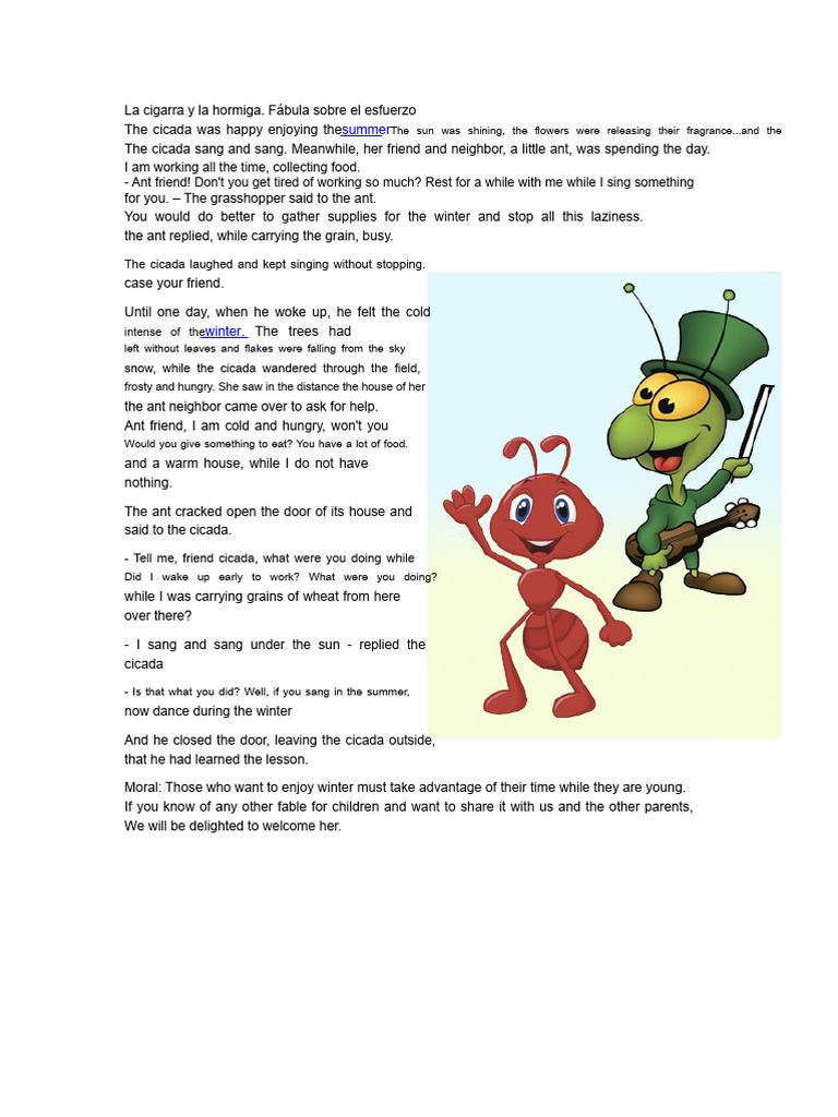 The Ant and The Grasshopper | PDF | Visual Perception | Color