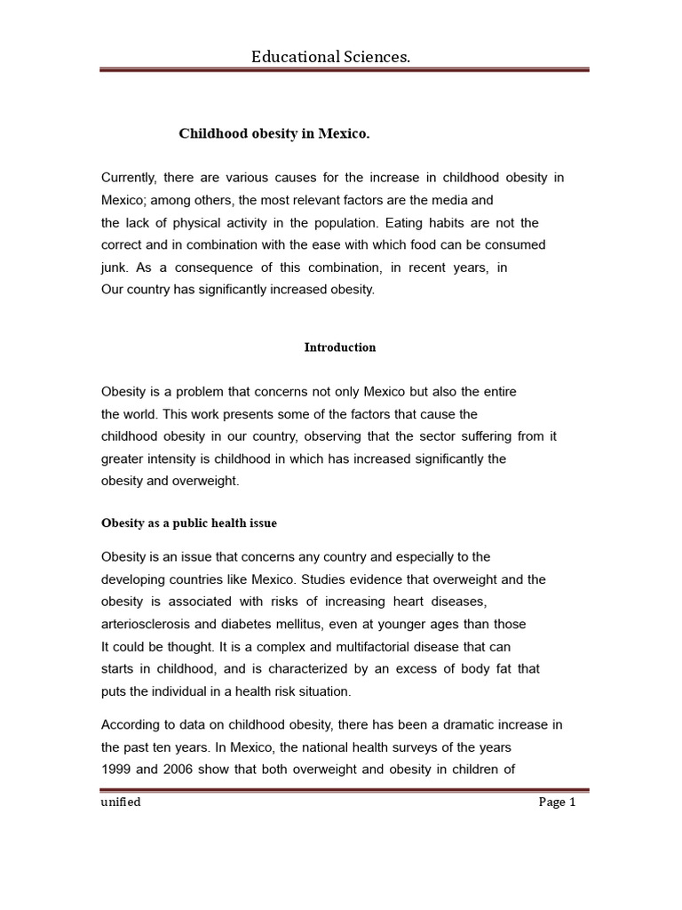 Childhood Obesity Causes in Mexico | PDF | Obesity | Childhood Obesity