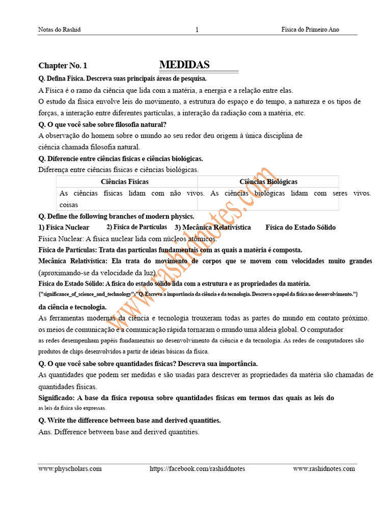 Introdução à Física: Conceitos e Medidas | PDF | Física | Science