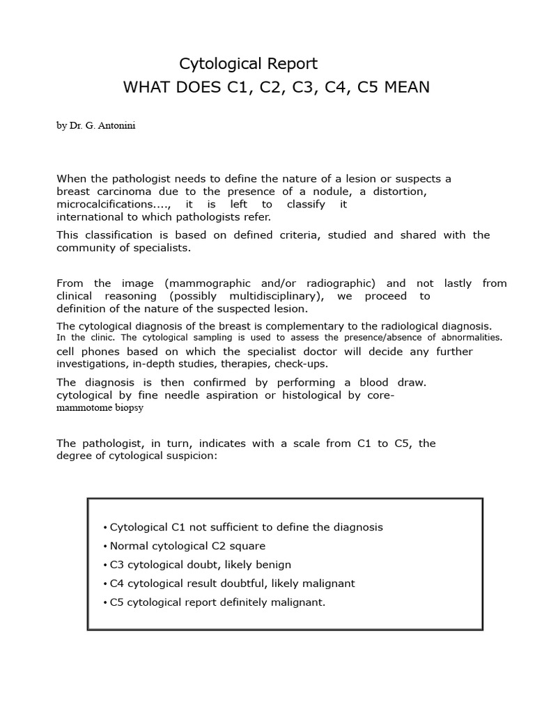 Understanding Cytological Categories C1-C5 | PDF | Cytopathology ...