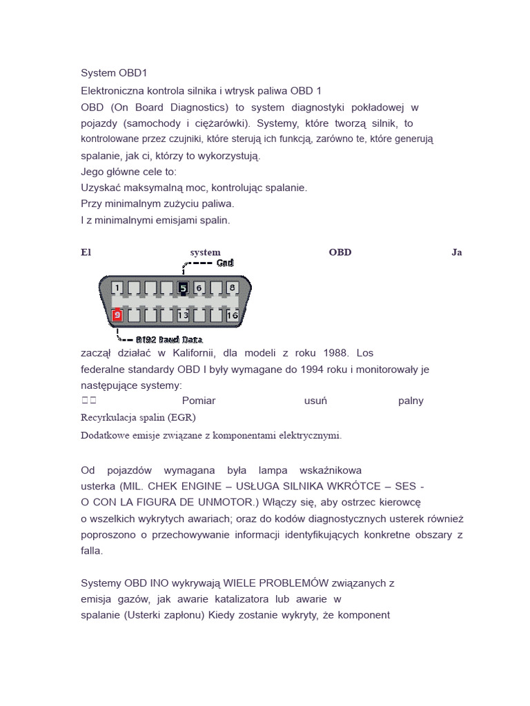 System OBD1 I OBD2 | PDF