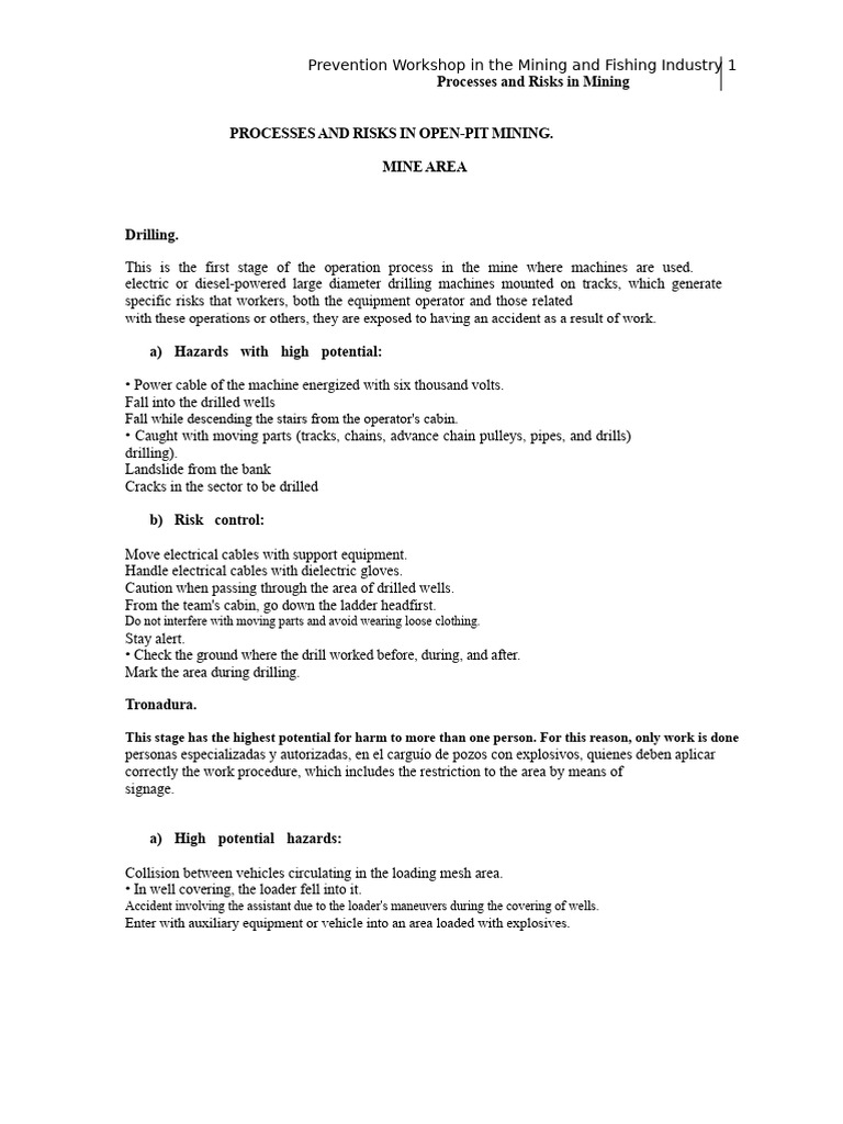 Processes and Risks in Open-Pit Mining | PDF | Truck | Mining