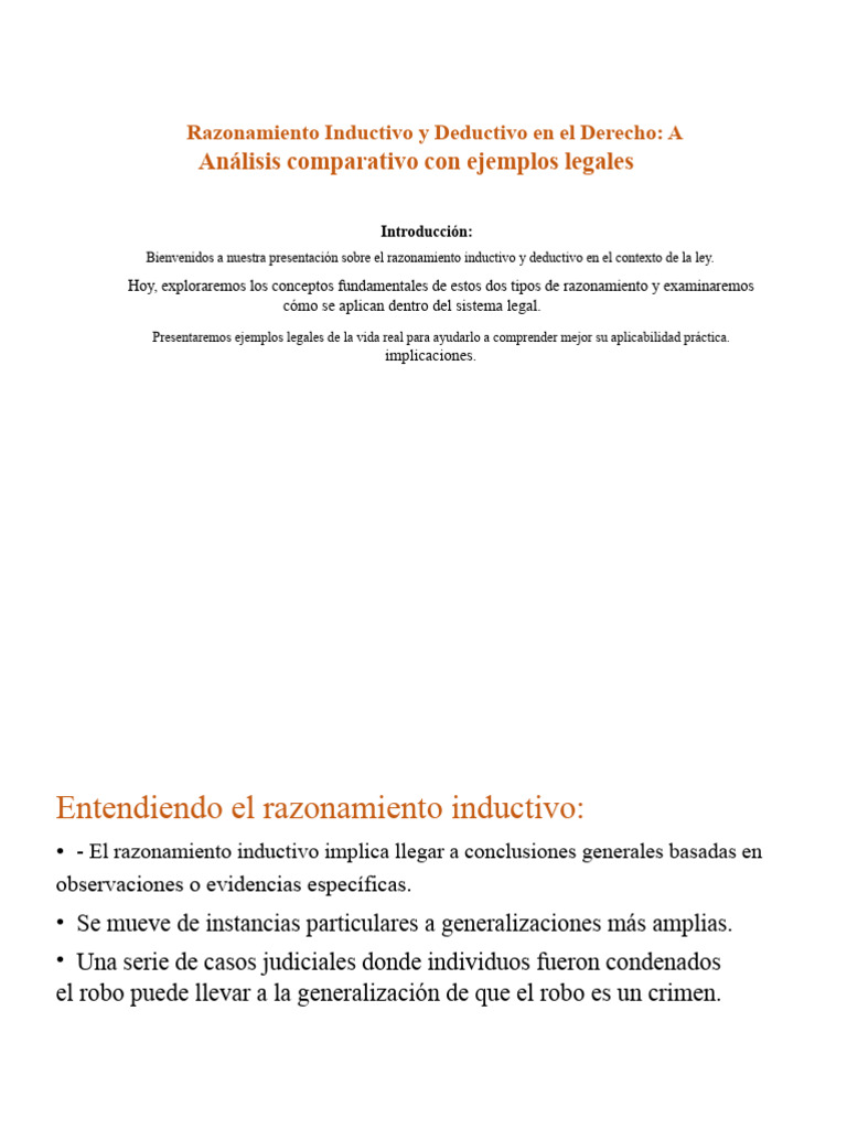 Razonamiento Inductivo y Deductivo en Derecho | PDF | Razón ...