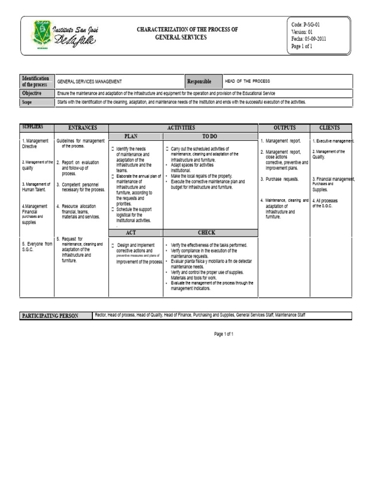 General Services Process Overview | PDF | Occupational Safety And ...