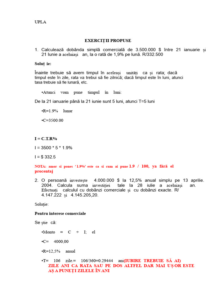 Interes Simplu | PDF