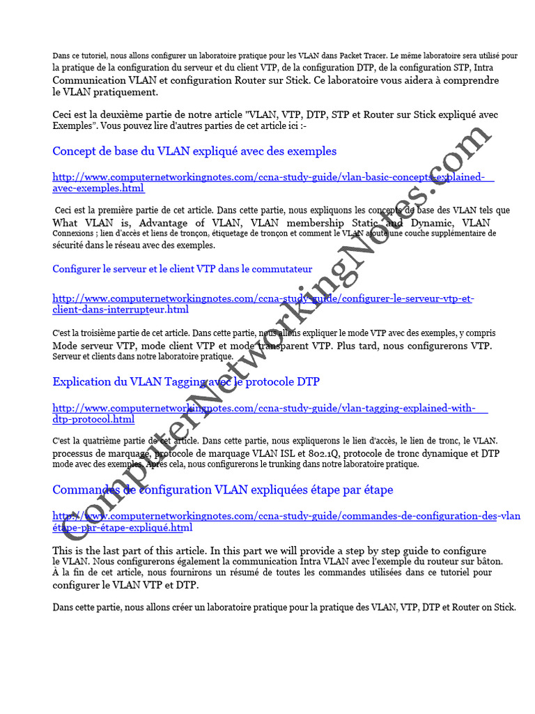 Laboratoire pratique VLAN avec Packet Tracer | PDF | Adresse IP ...